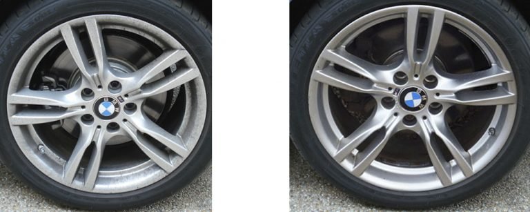 the dust amount comparison OE pads vs. yijing ceramic pads